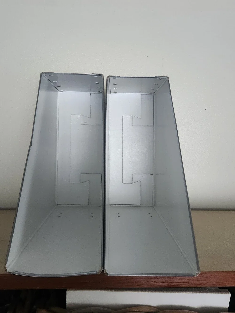 Magazine, Bill's, papers, organization holder. Cardboard, white. Set of 2